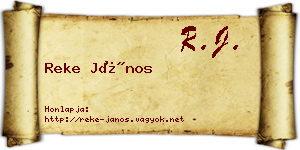 Reke János névjegykártya