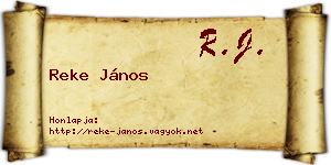 Reke János névjegykártya